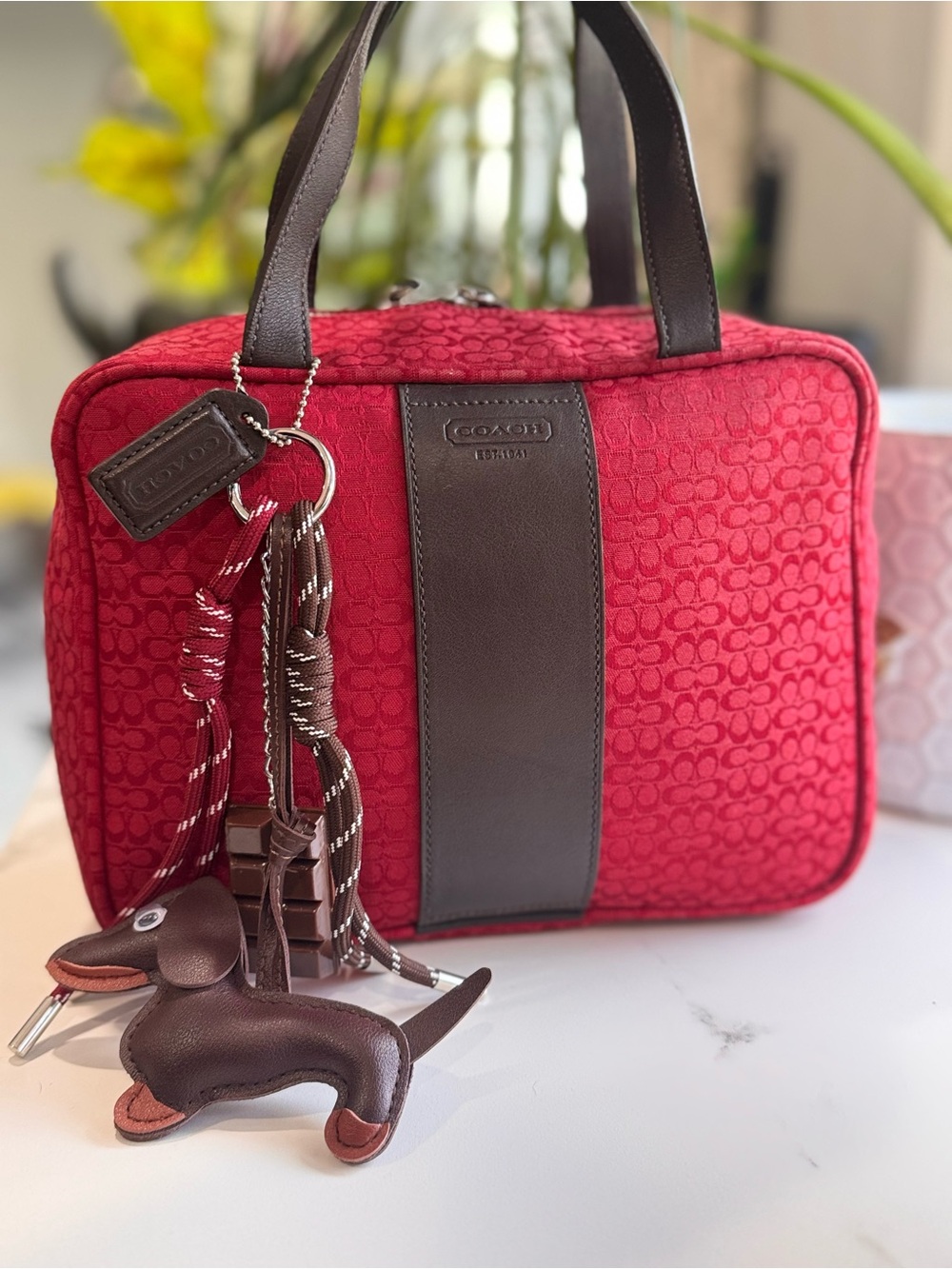 Coach Red Signature Travel Case Vintage